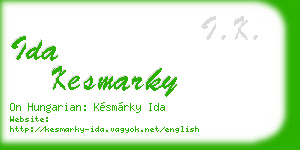 ida kesmarky business card