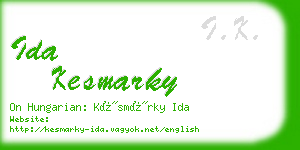 ida kesmarky business card